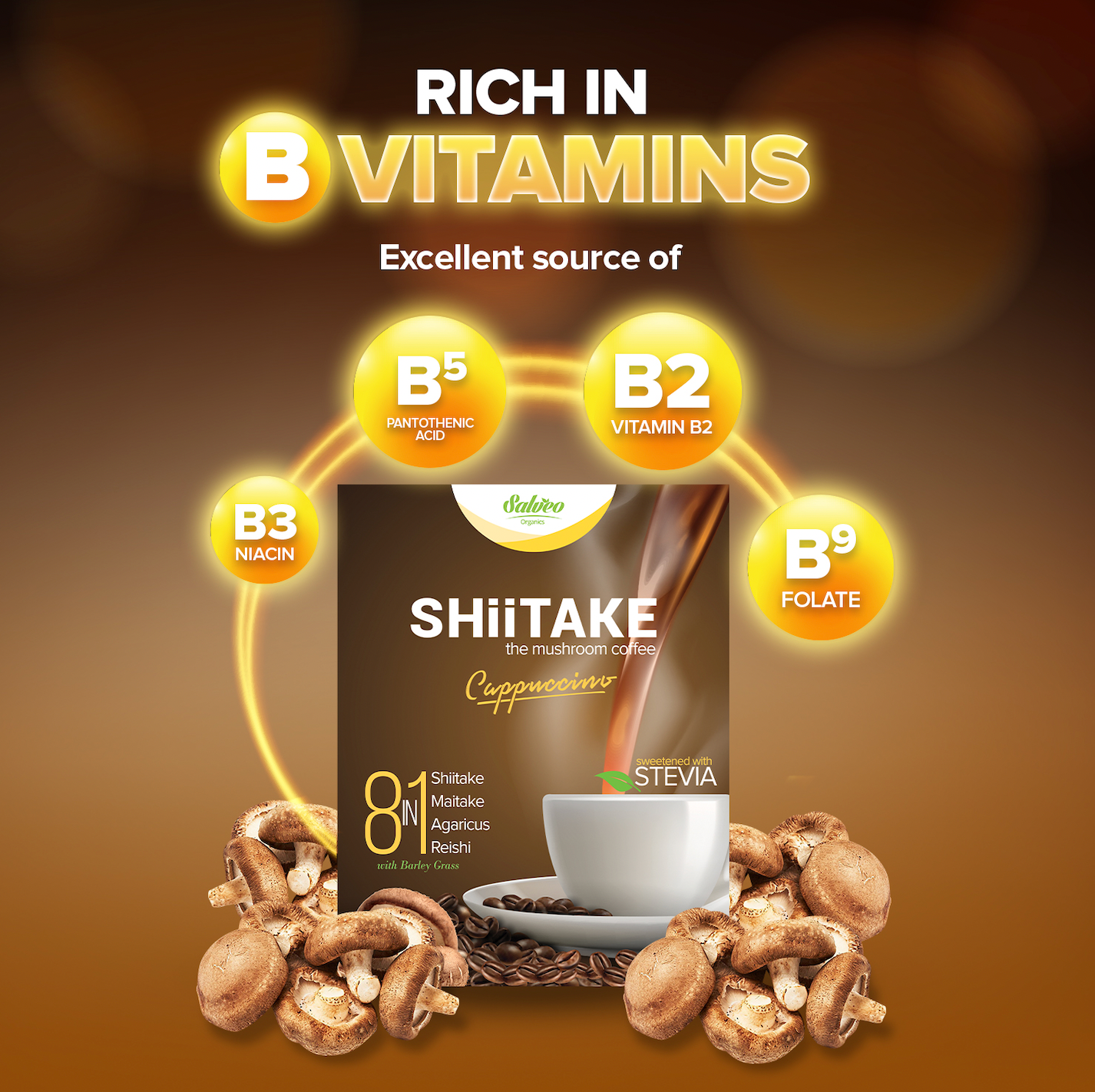 Shiitake 8 in 1 Mushroom Coffee / 10 sachet